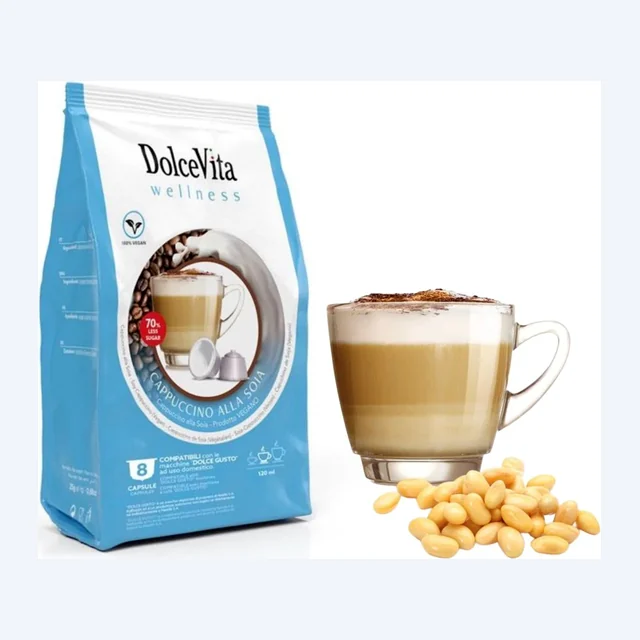 ITALFOODS - Dolce Gusto - Solubile - Cappuccino di Soia - Conf. 8