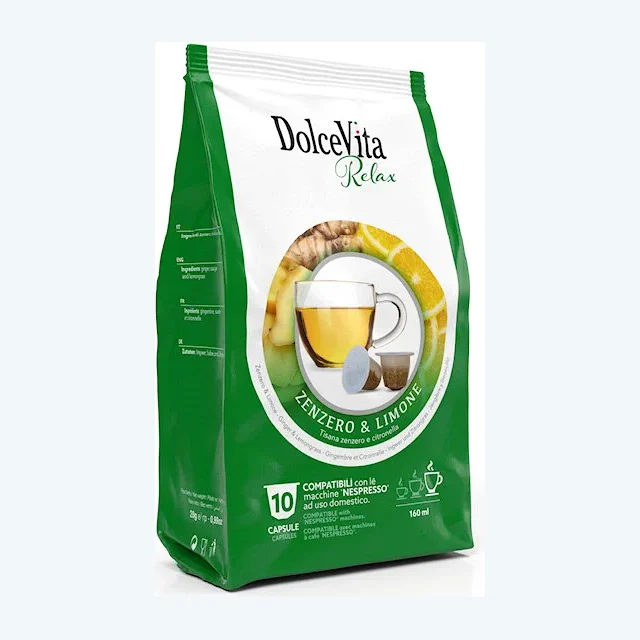 ITALFOODS - Nespresso - tisana foglia - Zenzero e Limone -Tea  Conf. 10