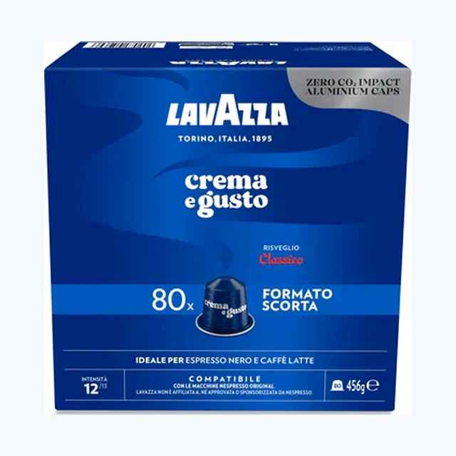 LAVAZZA - Nespresso - Caffè - Crema e Gusto  Classico - Alluminio - Conf. 80