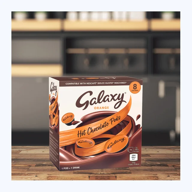 Galaxy Orange Hot Chocolate - Dolce Gusto Compatible Hot Chocolate Capsules - 1 Box, 8 Pods