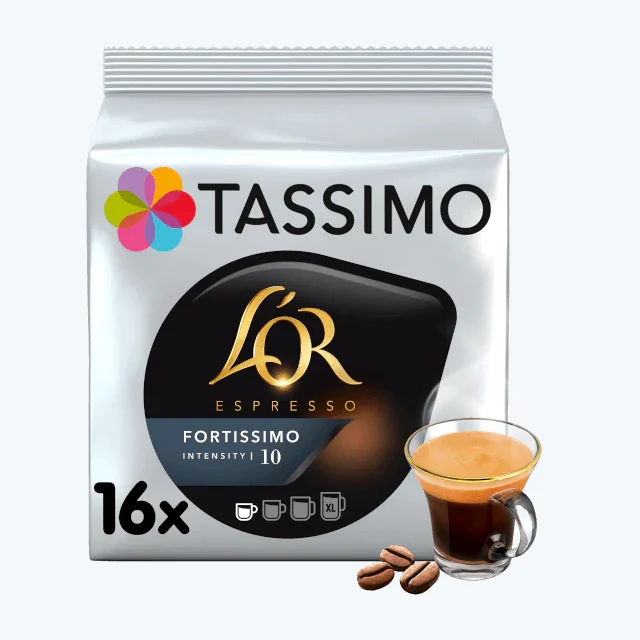 L' or espresso Fortissimo intense  16 Capsules Tassimo