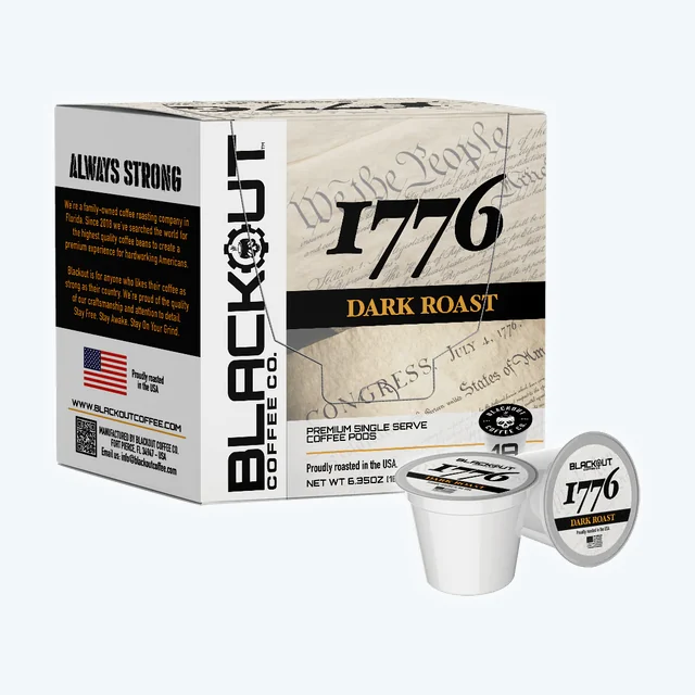 1776 DARK ROAST COFFEE PODS 18CT