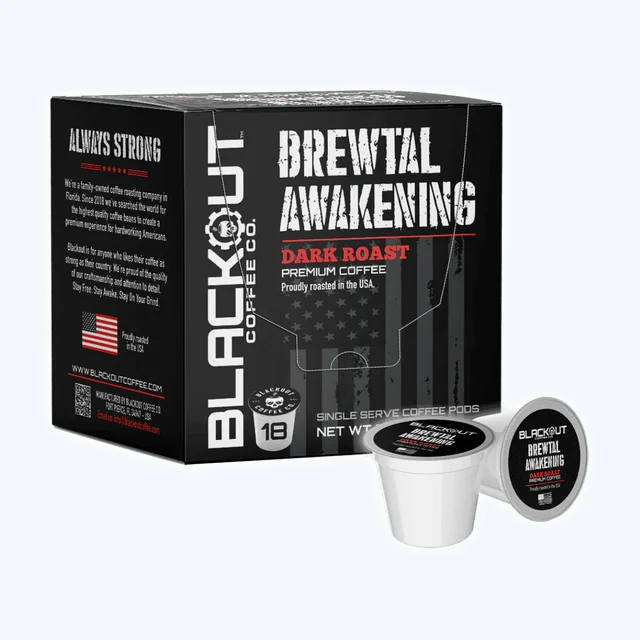 BREWTAL AWAKENING DARK ROAST COFFEE PODS 18CT