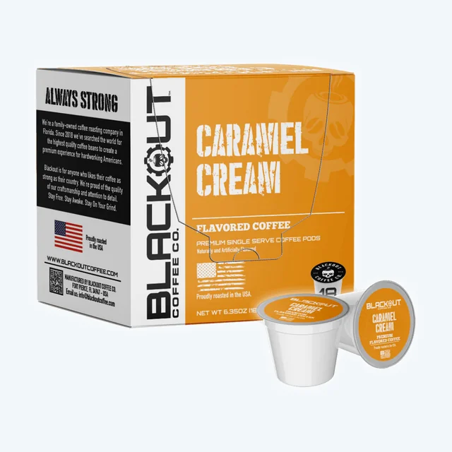 CARAMEL CREAM FLAVORED COFFEE PODS 18CT