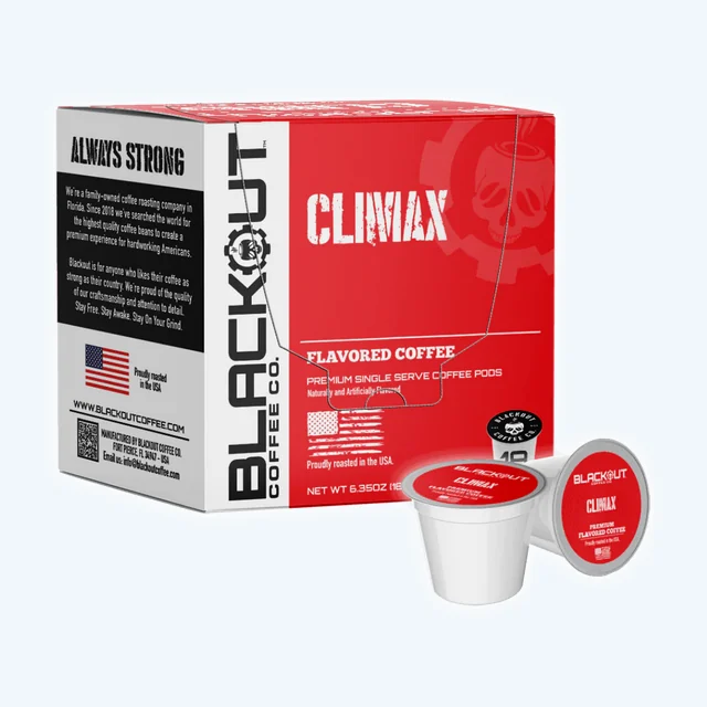CLIMAX FLAVORED COFFEE PODS 18CT