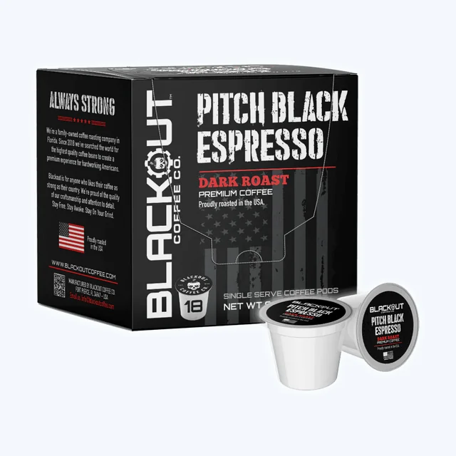 PITCH BLACK ESPRESSO COFFEE PODS 18CT
