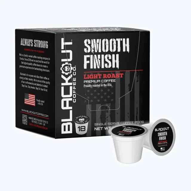 SMOOTH FINISH LIGHT ROAST COFFEE PODS 18CT