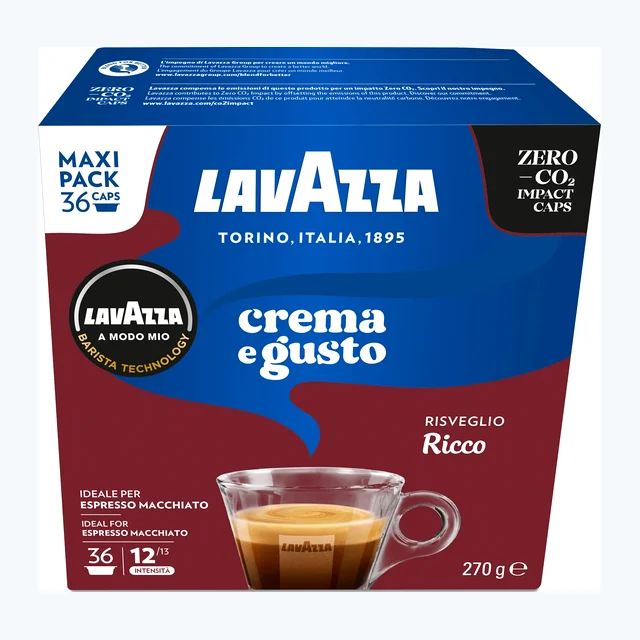 Lavazza A Modo Mio Crema e Gusto Ricco Coffee Capsules (2 Packs of 36)