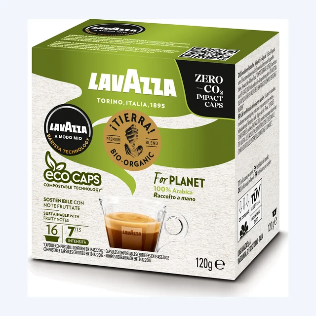 Lavazza A Modo Mio Tierra Bio for Planet ECO CAPS Coffee Capsules (1 Pack of 16)