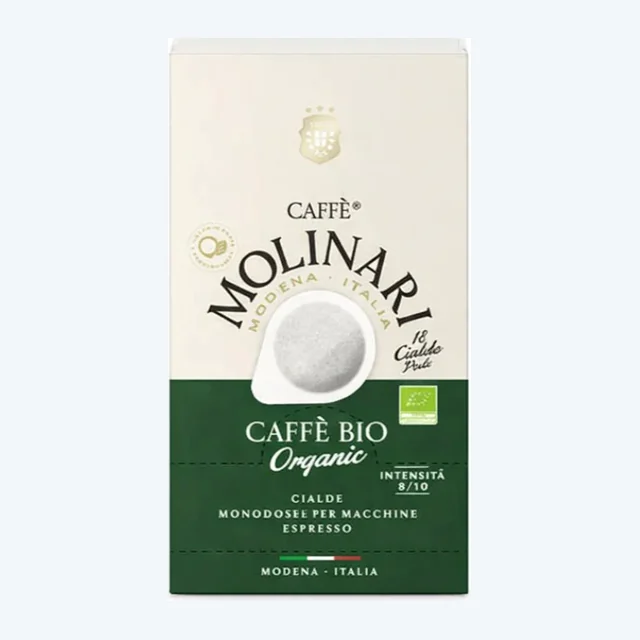 Molinari Bio Organic ESE Coffee Paper Pods (3 Packs of 18)