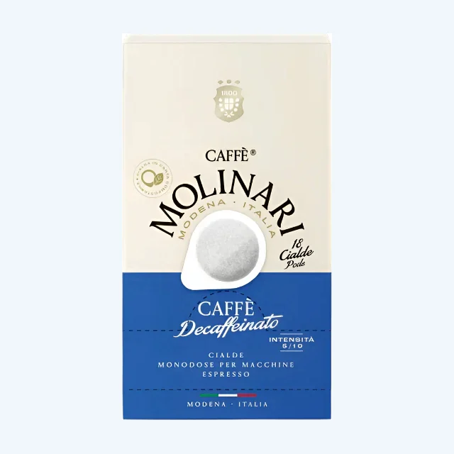 Molinari Decaffeinated ESE Coffee Paper Pods (6 Packs of 18)