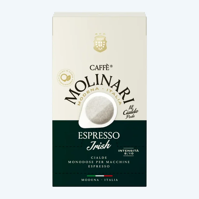 Molinari Irish Espresso ESE Paper Pods (2 Packs of 18)