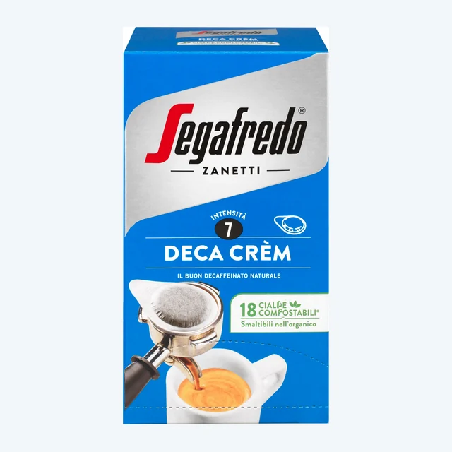 Segafredo Deca Crem ESE Decaffeinated Coffee Paper Pods (6 Packs of 18)