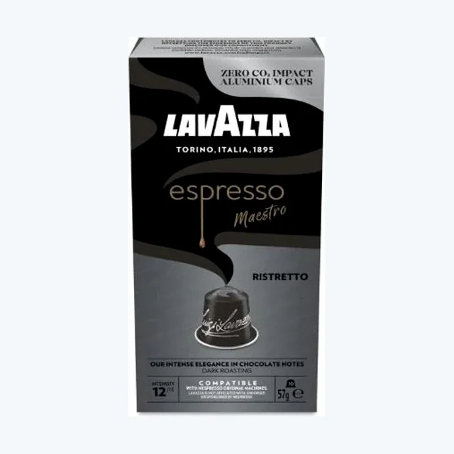 100 Capsule Lavazza Compatibili Nespresso Nero Ristretto in Alluminio