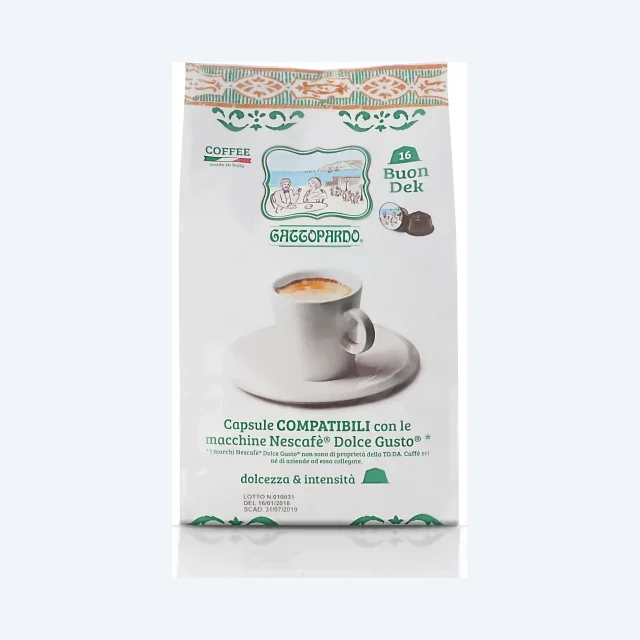 16 Capsule Compatibili Dolce Gusto Toda Gattopardo Decaffeinato