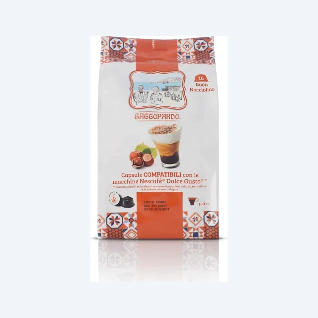 16 Capsule Compatibili Dolce Gusto Toda Gattopardo Nocciolino