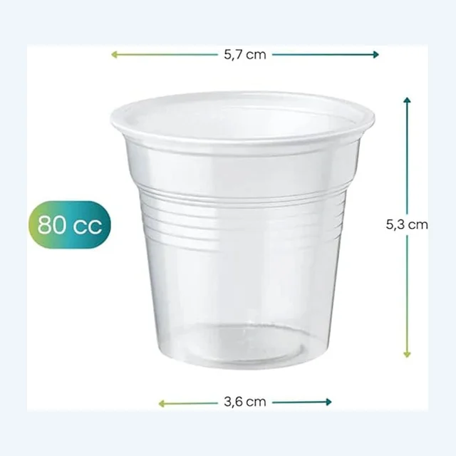 100 Bicchierini in plastica per caffè espresso