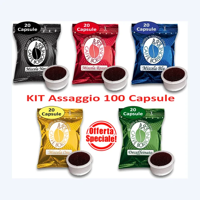 Kit assaggio caffè Borbone - 100 Capsule Lavazza Espresso Point