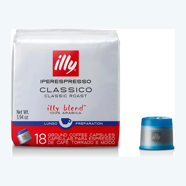 illy iperEspresso Capsules - Lungo -  18 Capsules (Blue)