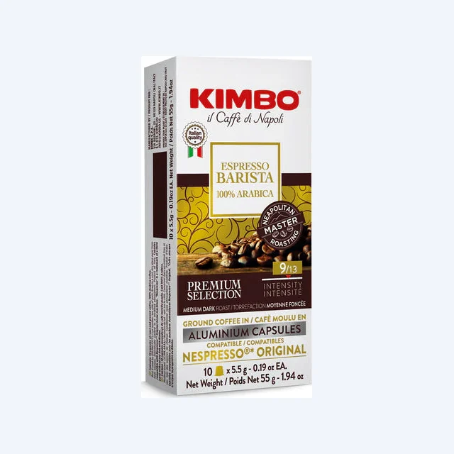 Kimbo Barista 100% Arabica (#9) - Espresso Capsules - 10 Capsules ( Aluminum) - Compatible with Nespresso® Machines