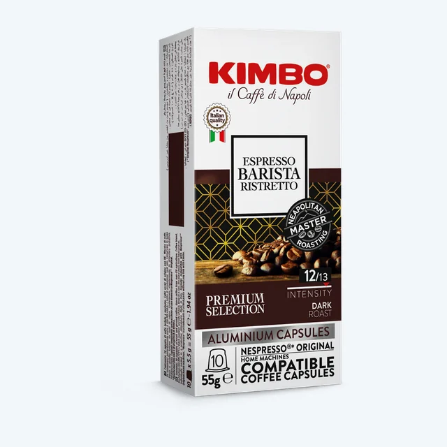 Kimbo Barista Ristretto (#12) - Espresso Capsules - 10 Capsules ( Aluminum) - Compatible with Nespresso® Machines