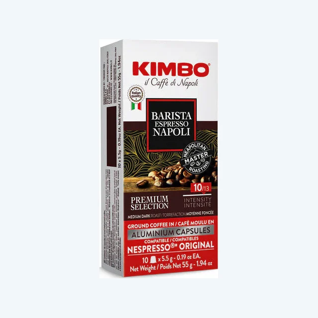 Kimbo Napoli (#10) - Espresso Capsules - 10 Capsules ( Aluminum) - Compatible with Nespresso® Machines