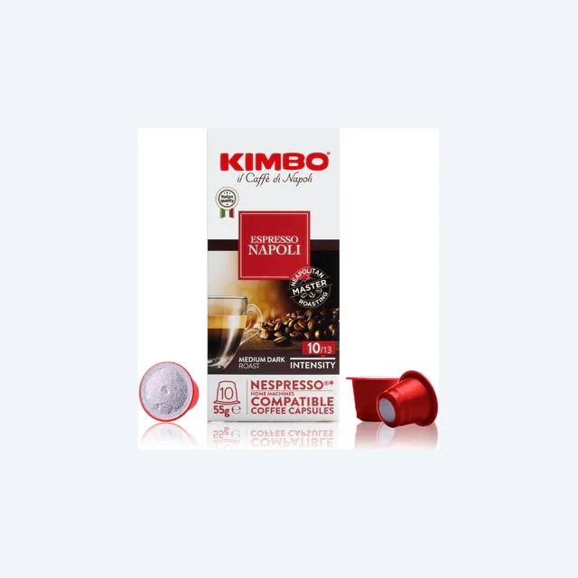 Kimbo Napoli (#10) - Espresso Capsules - 10 Capsules - Compatible with Nespresso® Machines