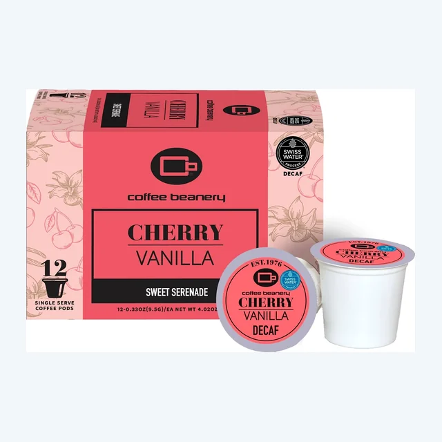 Cherry Vanilla Flavored Decaf Coffee Pods
