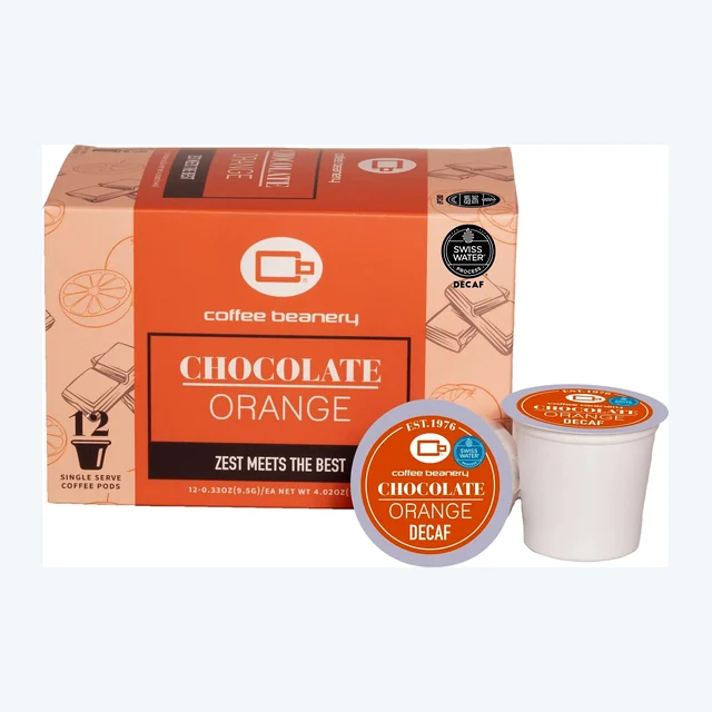 Chocolate Orange Flavored Decaf Coffee Pods