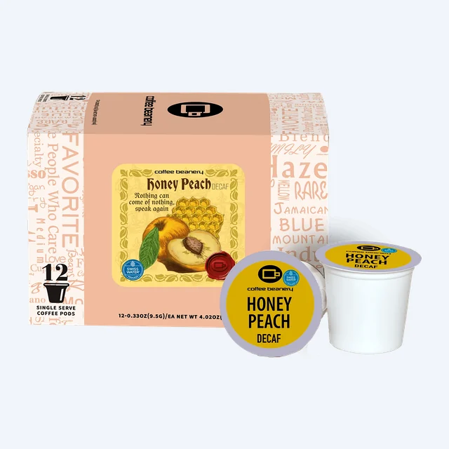 Honey Peach Flavored Decaf Coffee Pods | April 2026