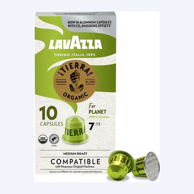 Lavazza Tierra for Planet Espresso, box of 10 Nespresso Capsules