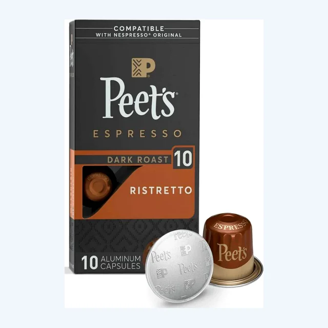 Peet's Coffee Ristretto, Box of 10 Nespresso Capsules