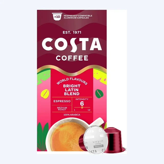 Costa Bright Latin Blend Capsules 1x10 Nespresso Compatible