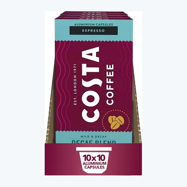 Costa Decaf Blend Espresso Coffee Capsules 10x10