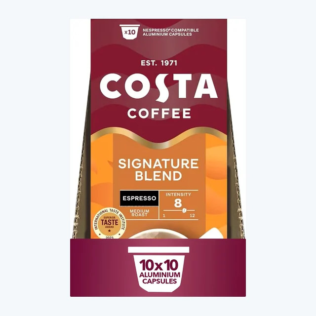 Costa Signature Blend Espresso Coffee Capsules 10x10