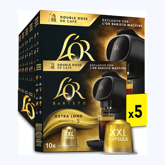 L'OR Barista Double Extra Long Intensity 5 XXL Coffee Pods 5x10