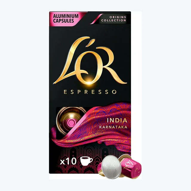L'OR Origins India Espresso Coffee Capsules 1x10 Nespresso Compatible