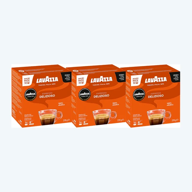 Lavazza A Modo Mio Espresso Delizioso Maxi Pack Coffee Pods 3x36