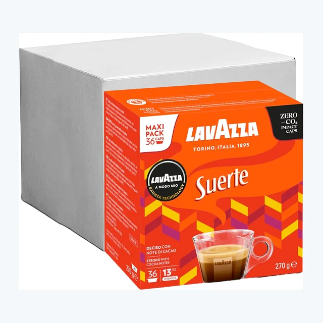 Lavazza A Modo Mio Espresso Suerte Maxi Pack Coffee Pods 10x36