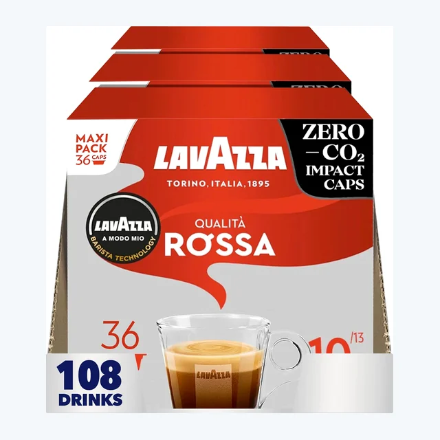 Lavazza A Modo Mio Qualita Rossa Maxi Pack Coffee Pods 3x36