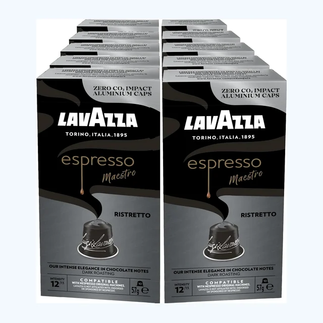 Lavazza Maestro Espresso Ristretto Nespresso Compatible Coffee Capsules 10x10