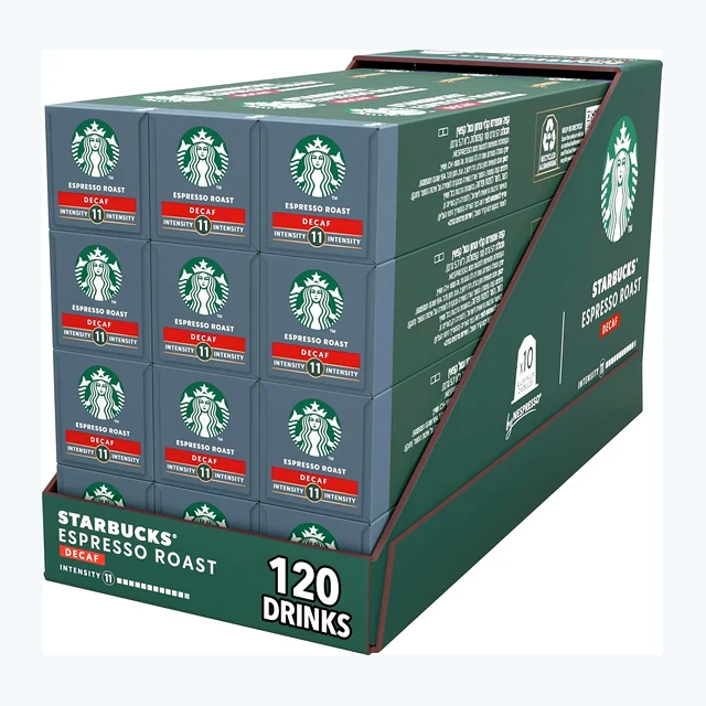 Starbucks By Nespresso Espresso Roast Decaf 12x10 Coffee Capsules
