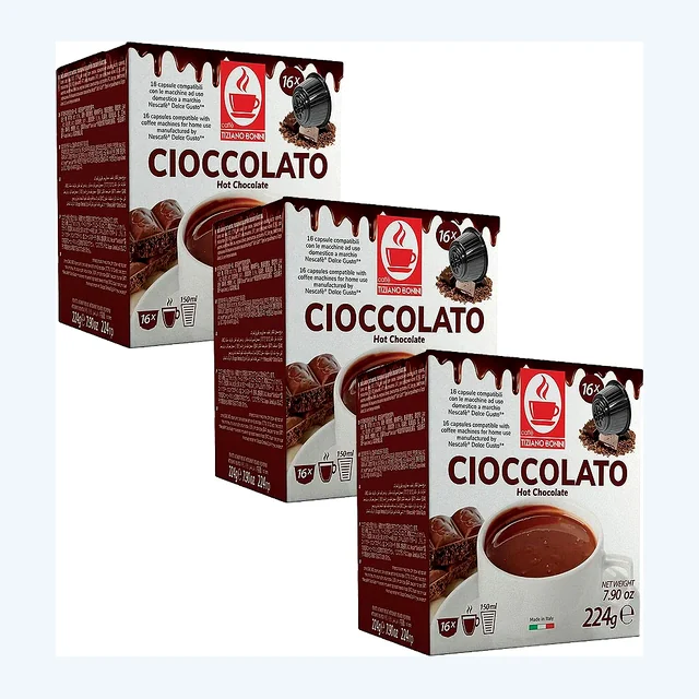 Tiziano Bonini Dolce Gusto Compatible 3x16 Cioccolato Hot Chocolate Pods