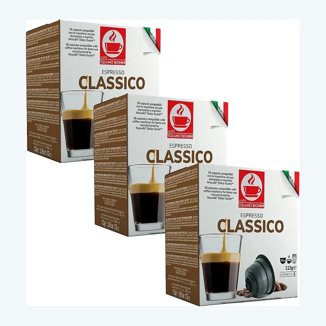 Tiziano Bonini Dolce Gusto Compatible 3x16 Espresso Classico Coffee Pods