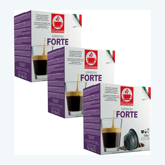 Tiziano Bonini Dolce Gusto Compatible 3x16 Espresso Forte Coffee Pods