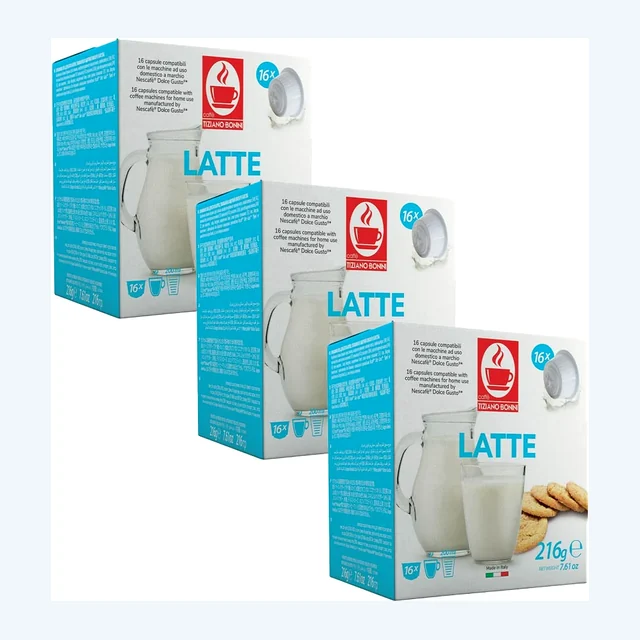 Tiziano Bonini Dolce Gusto Compatible 3x16 Milk Pods