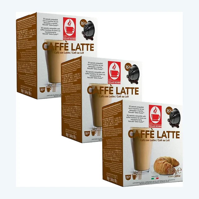 Tiziano Bonini Dolce Gusto Compatible 3x16 Caffé Latte Coffee Pods