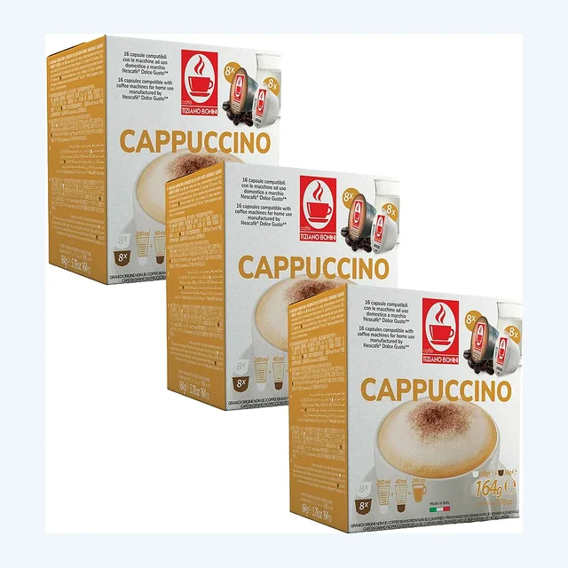 Tiziano Bonini Dolce Gusto Compatible 3x8 Cappuccino Coffee Pods
