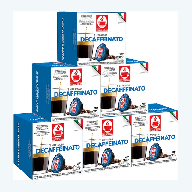 Tiziano Bonini Espresso Decaffeinato 6x16 Lavazza A Modo Mio Compatible Coffee Pods