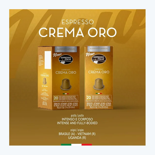 Crema Oro Espresso Italia Aluminium Nespresso Compatible Coffee Pods